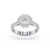 1.55 CT Round Cut Halo Lab Diamond Ring